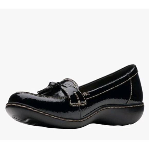 NWoB Collection by Clarks Ashland Bubble Leather Slip On Loafer Women 9.5 Black - Picture 5 of 9